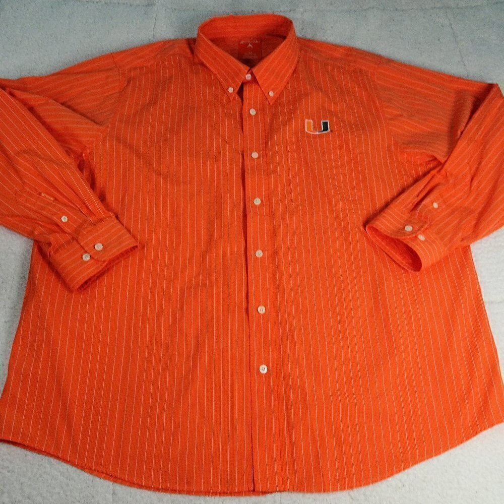 NCAA Florida Hurricanes Orange BDown Shirt 2XL